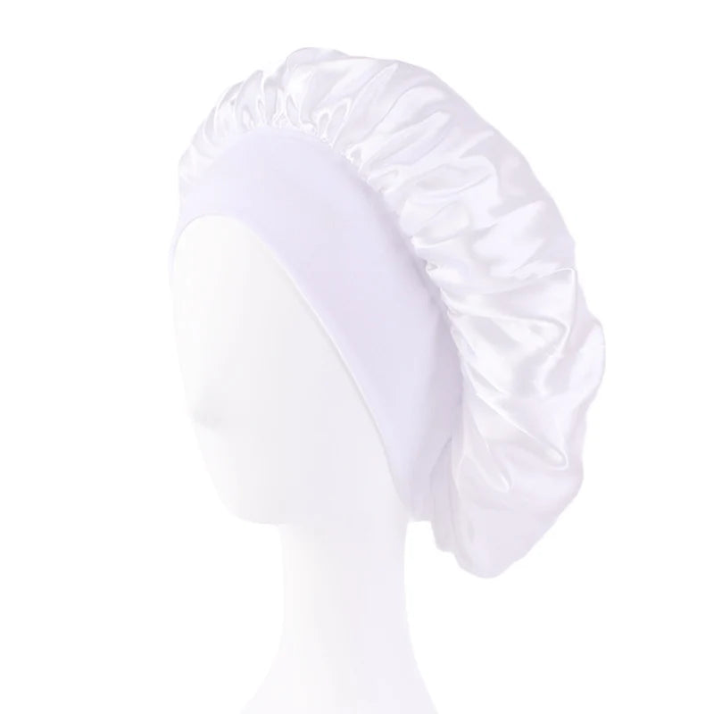 Satin Sleep Bonnet – Unisex Wide-Brim Night Cap with Elastic Band - The Highest Nation