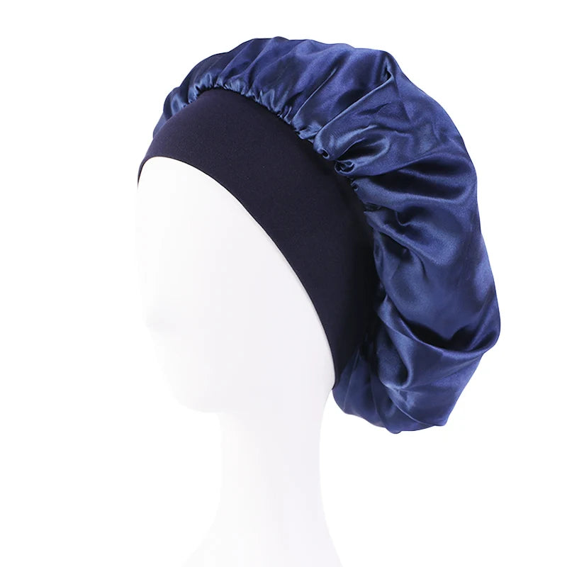 Satin Sleep Bonnet – Unisex Wide-Brim Night Cap with Elastic Band - The Highest Nation
