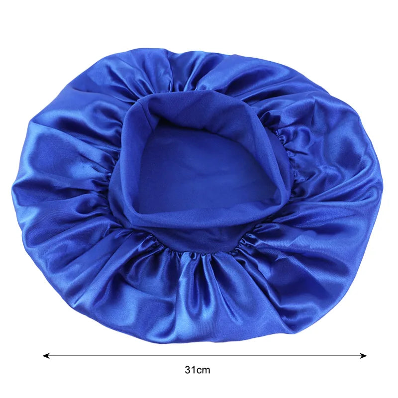 Satin Sleep Bonnet – Unisex Wide-Brim Night Cap with Elastic Band - The Highest Nation