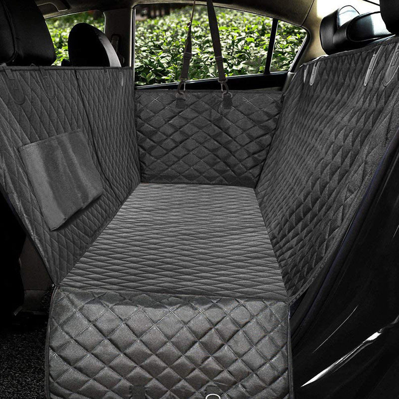 Dog Car Seat Cover with Mesh Window – Waterproof Hammock & Travel Protector for Rear Seat