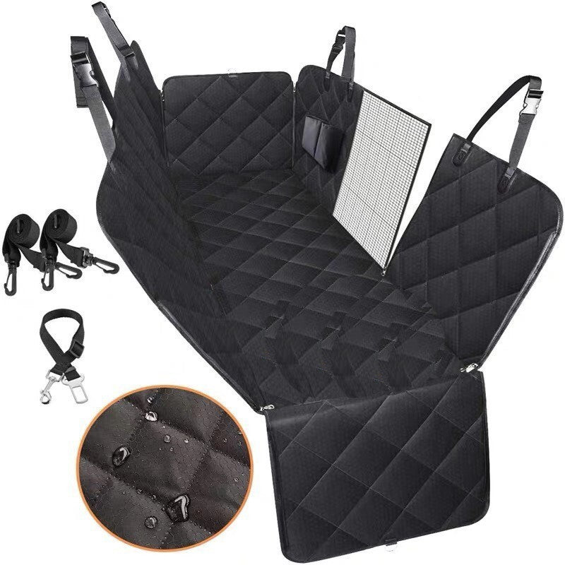 Dog Car Seat Cover with Mesh Window – Waterproof Hammock & Travel Protector for Rear Seat