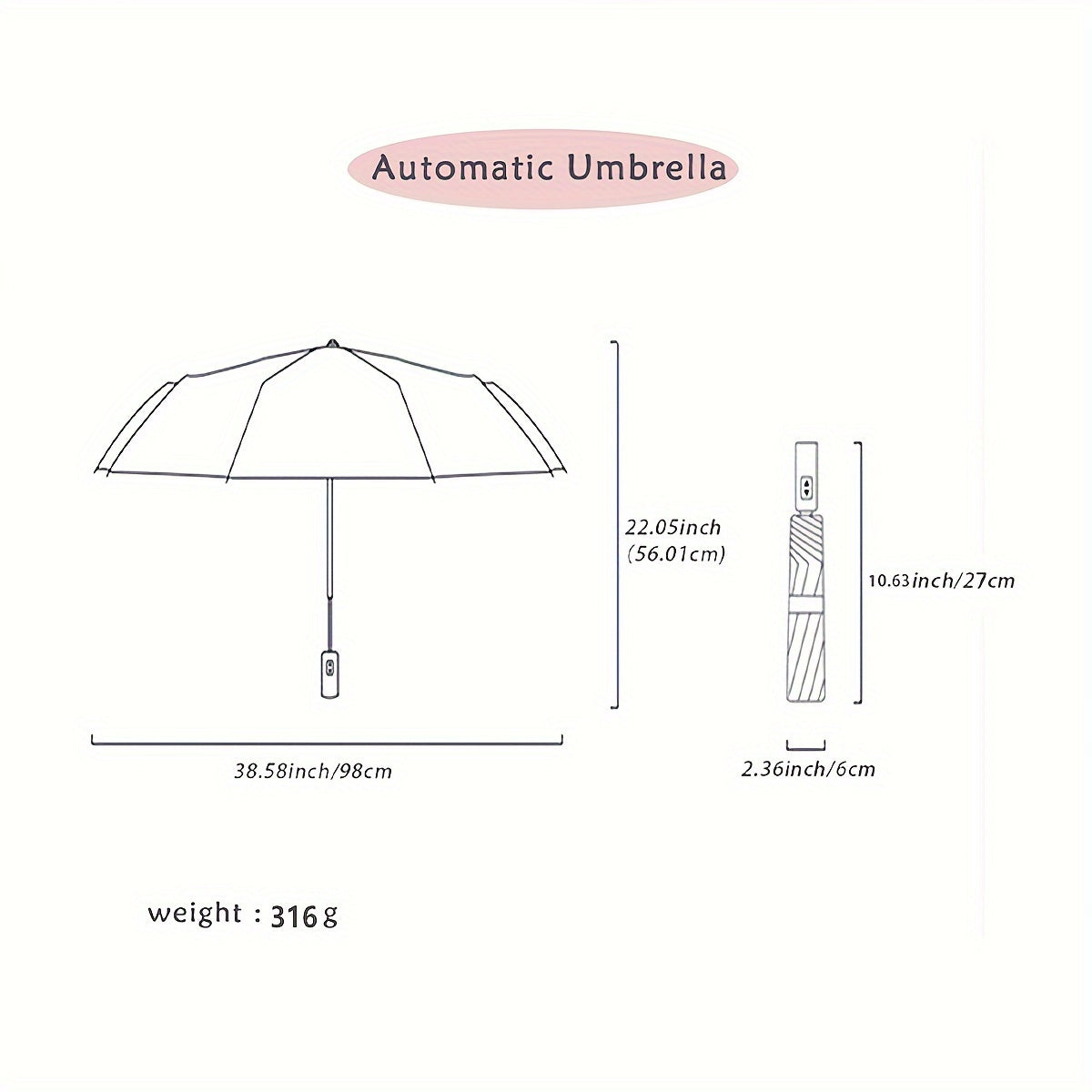 Automatic Folding Umbrella – UV Protection & Rain/Sun Dual-Use - The Highest Nation