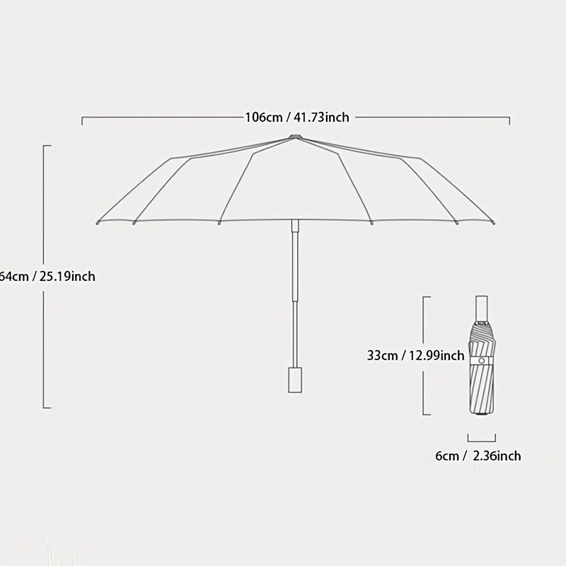 24-Rib Automatic Umbrella – Windproof, UV-Resistant & Dual-Use for Sun and Rain - The Highest Nation